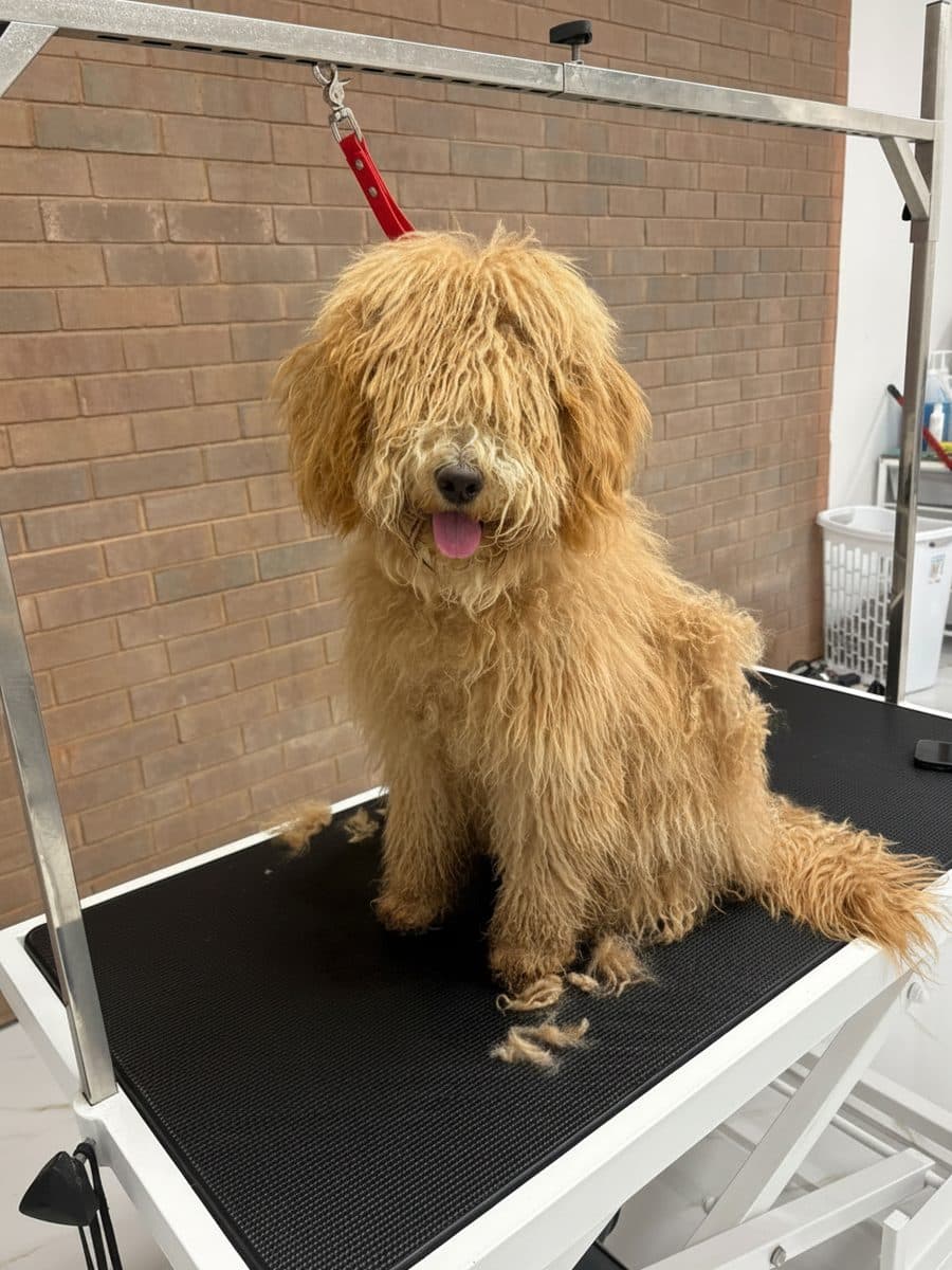 Un chien après son toilettage chez Royal Toilettage à Montréal